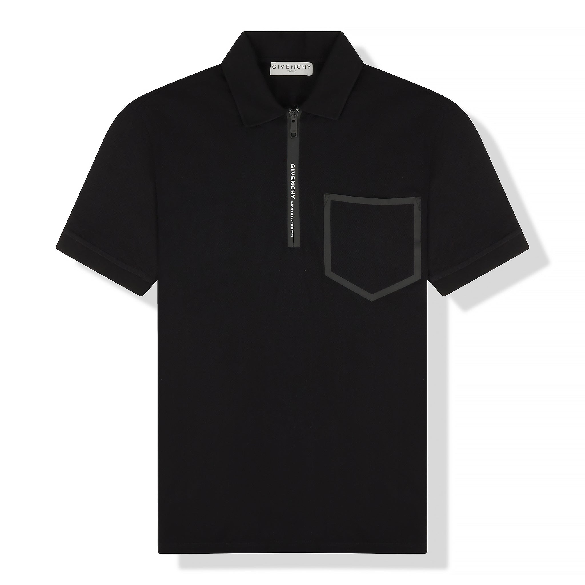 Image of Givenchy Paris Zip Up Black Polo Shirt